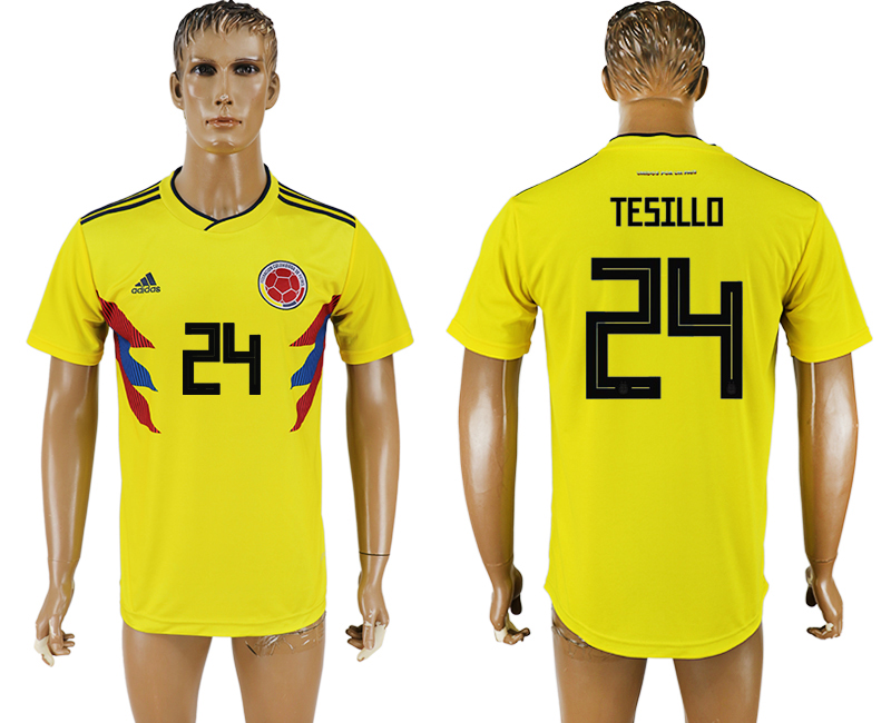 2018 world cup Maillot de foot COLUMBIA #24 TESILLO YELLOW